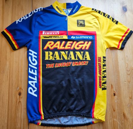 Radtrikot Raleigh-Banana vintage Santini Gr XL Velo Radsport