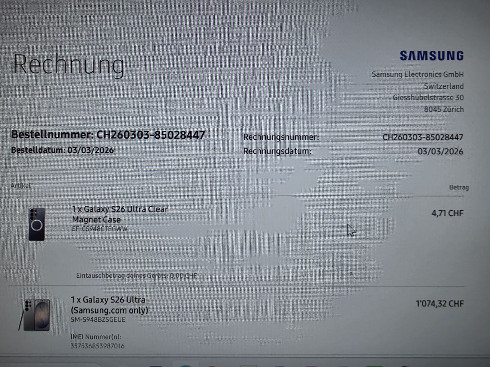 Samsung Telefoni cellulari / Smartphones: Samsung S26 Ultra, 512GB, Silber Shadow – Usato da Brunnen venduto da MickyMaus77 2