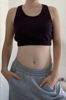 Rework dunkelviolettes Tanktop Grösse L Crop Top
