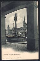 Zürich, Am Rathausquai, mit Säulenbrun