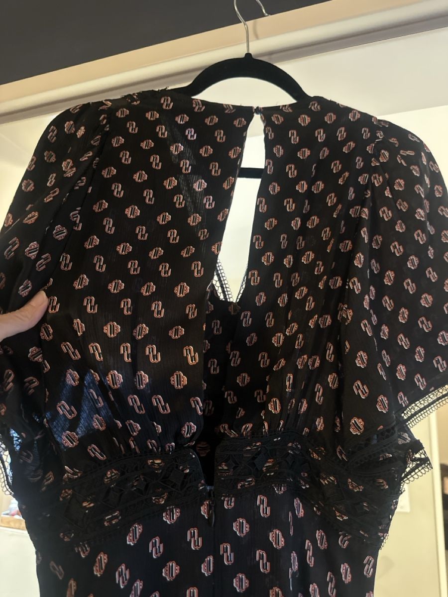 Maje Vestiti: Kleid Maje schwarz Grösse 40 mit Muster und Spitze – Usato da Zürich venduto da shoppingmandy 5