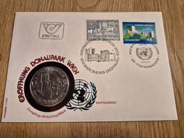 100 Schilling Silber 1979 in Ersttagsbrief "Donaupark Wien"