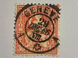 1862 Sitz. Helvetia ZNr. 33 gestempelt GENEVA