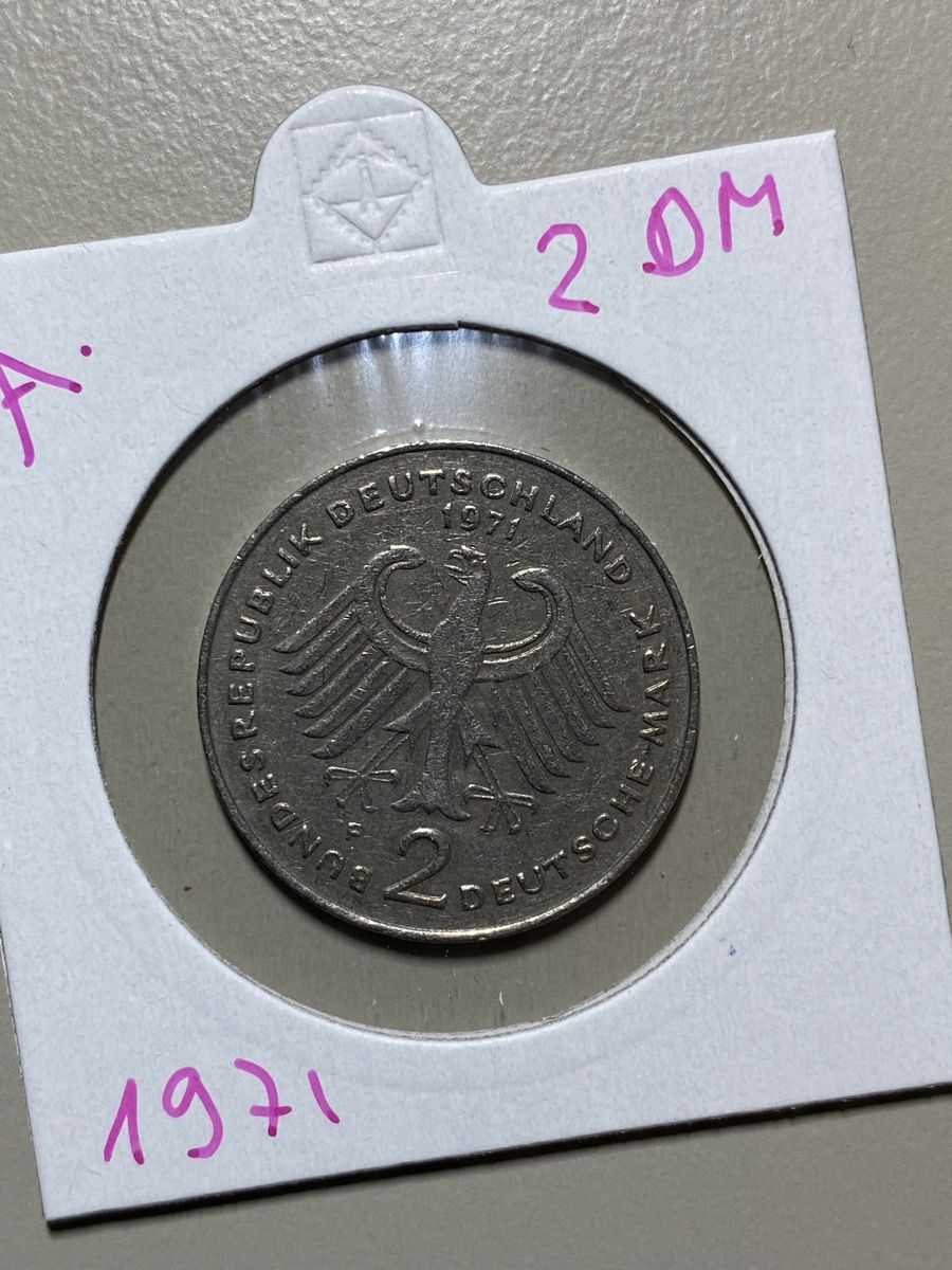 Tutti le monete: Allemagne - 2 DM - 1971 – Usato da Payerne venduto da Mike1682