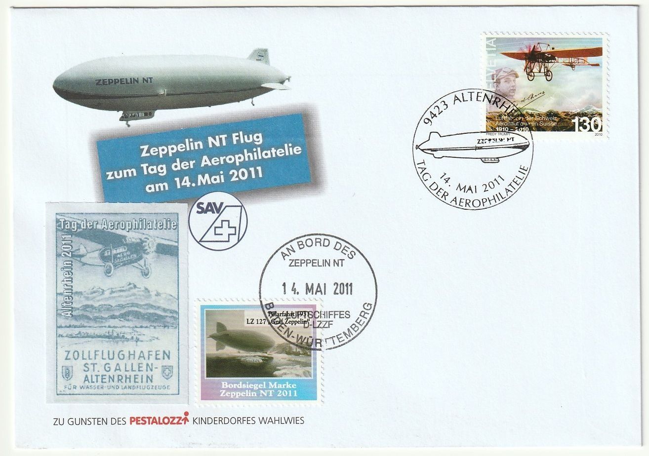 Alle Briefmarken: Zeppelin NT Flug vom 14. Mai 2011 – Gebraucht aus Fislisbach von Zigzag12