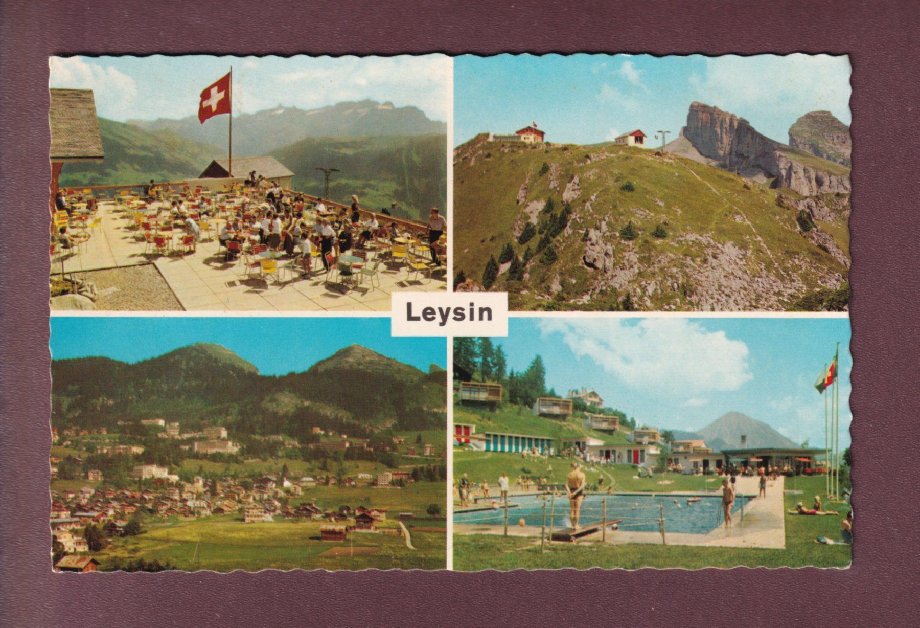 Cartoline postali: LEYSIN - 4 images – Usato da Pully venduto da nicecards
