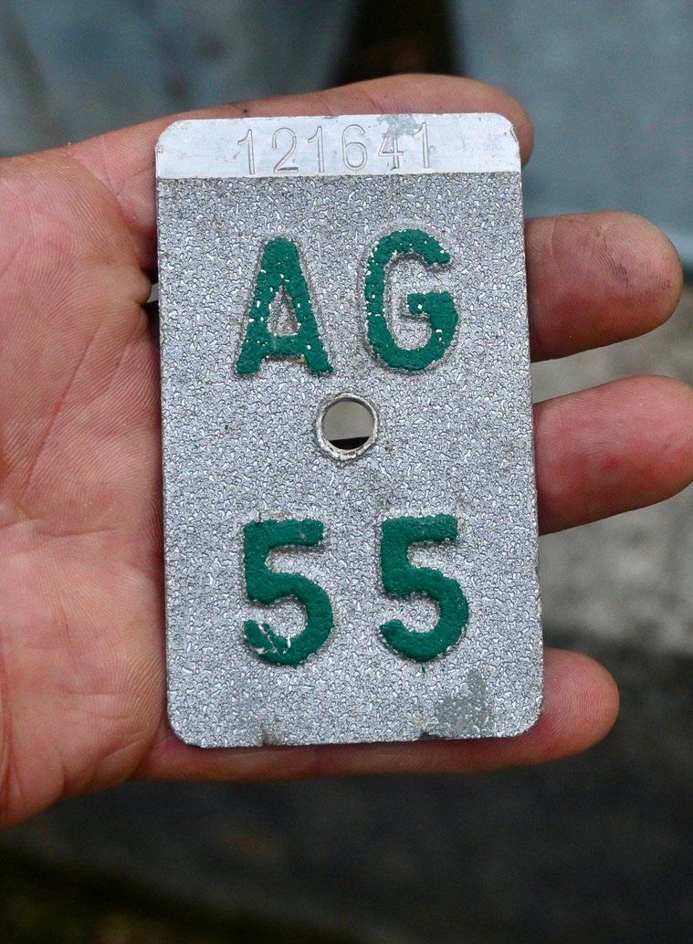 Insegne: Velonummer AG 58 von 1958 - Aargau – Usato da Pfaffhausen venduto da mono_rec 1