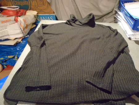 Rollkragenpullover Grösse 36, Shein, schwarz, feines Muster