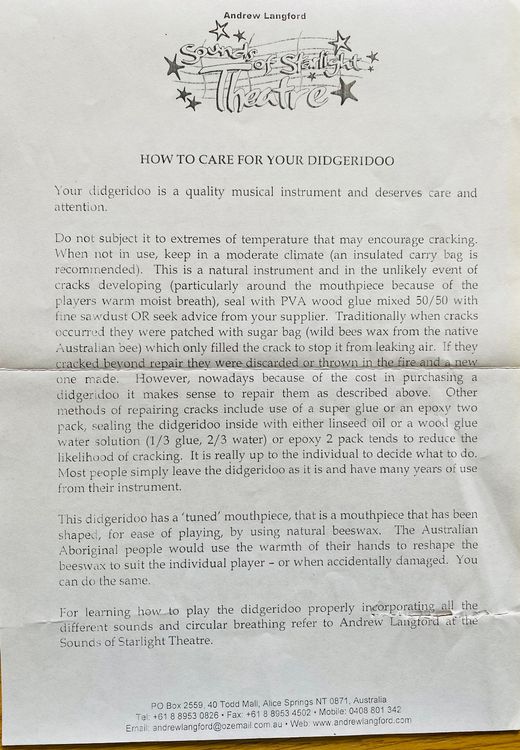 DIDGERIDOO aus ALICE SPRINGS Kaufen auf Ricardo