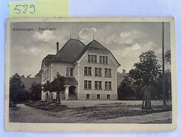 alte Ansichtskarte Würenlingen Schulhaus, 1924 mit Stempel