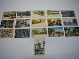Ansichtskarten 16 Stück, diverse Orte Schweiz / Frankreich