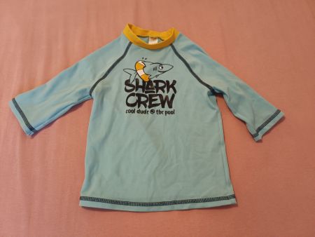 Kinder UV-Shirt kurz Gr 98 hellblau Hai Shark Crew