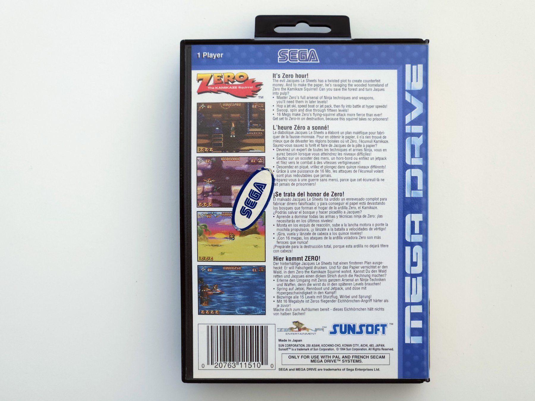 Sega Giochi: Zero The Kamikaze Squirrel - Mega Drive – Usato da Autigny venduto da zel_gvl5 1
