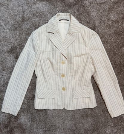 Liu Jo Blazer Femme Rayé Coton Taille 40 Beige