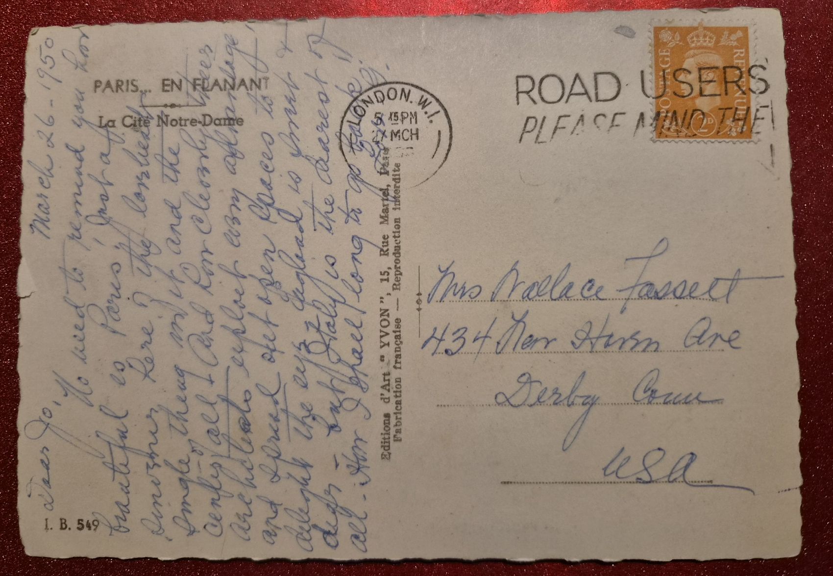 Cartoline postali: Paris Notre-Dame, Seine  Schiffe 1950 – Usato da Melchnau venduto da Arthurius 1