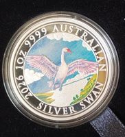 1 Unze Australien Schwan 2026 farbig, Silber 999, 1500 Stück