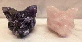 Amethyst und Rosenquarz Katzenkopf 330g