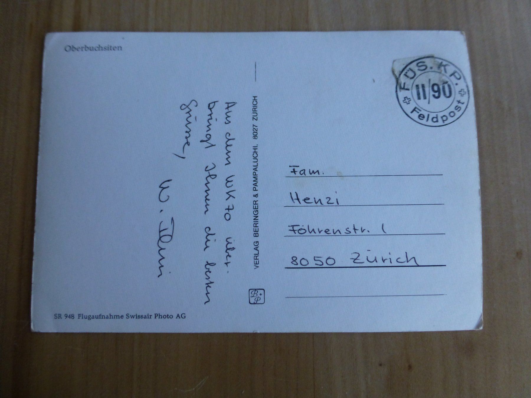 Cartoline postali: Oberbuchsiten, Dorfansicht ca. 1960, Feldpost Stempel – Usato da Bettlach venduto da 1saurer 1