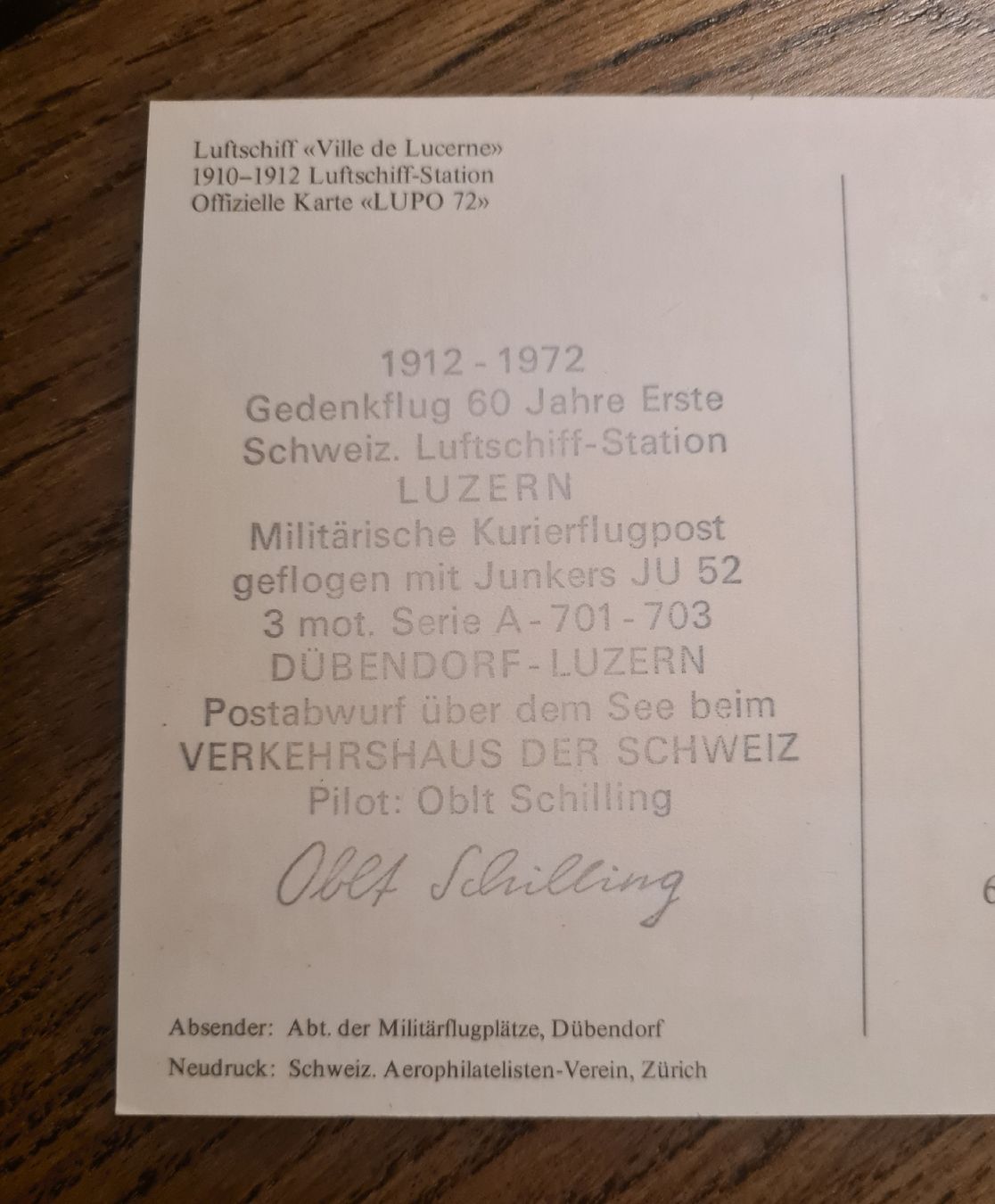 Cartes postales: Offizielle Karte "LUPO 72" 1972 – D'occasion à Ebikon par Donar50 3