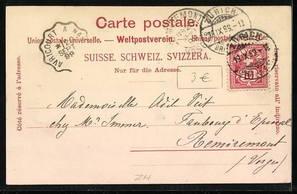 Cartoline postali: AK Zürich, Quaipromenade, 1899 – Usato da Berlin venduto da bartko-reher 1