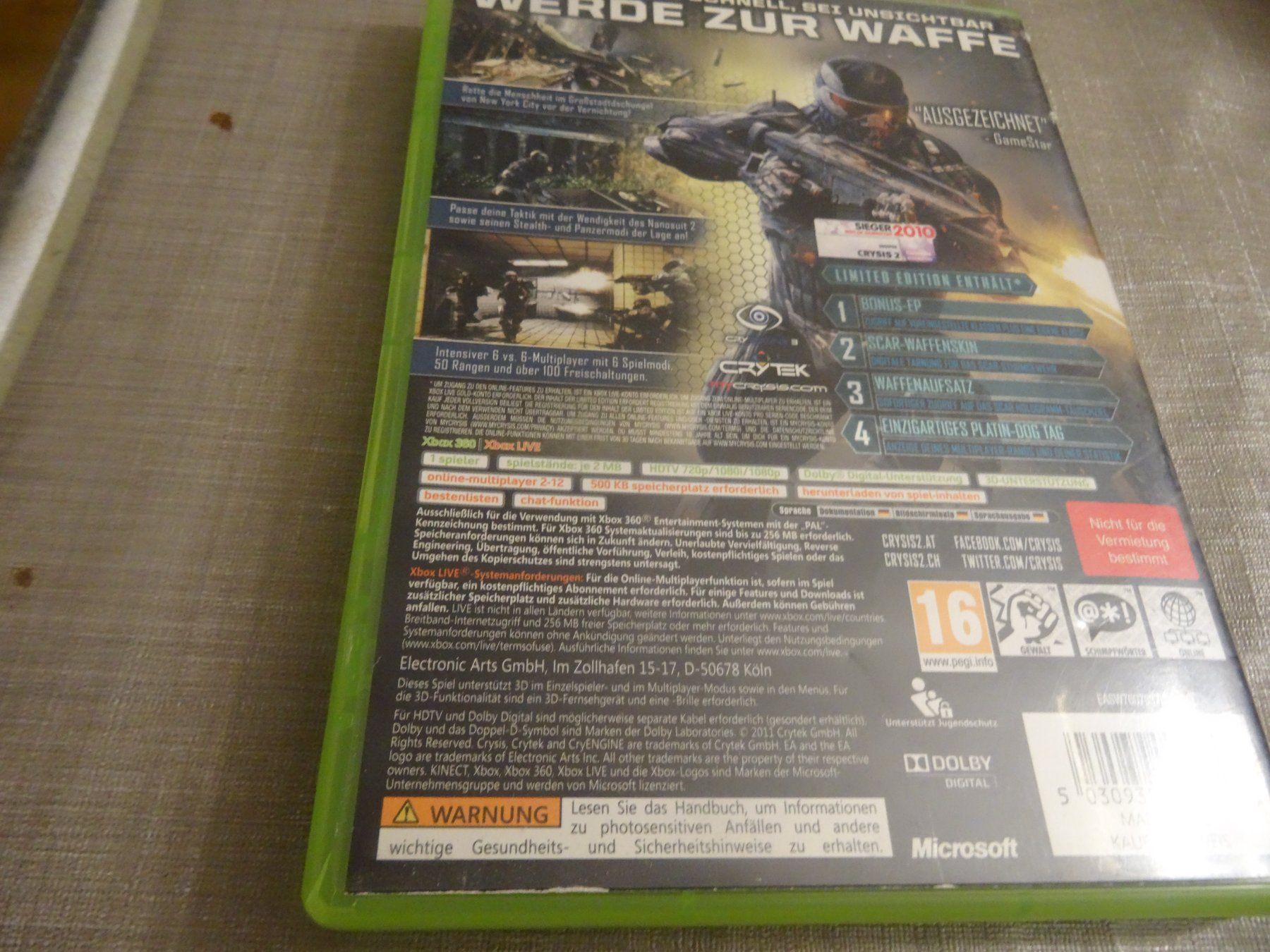 Microsoft Giochi: Crysis  2 XBOX 360 – Usato da Olten venduto da Disc-Ausverkauf 2