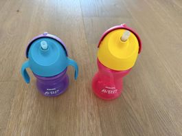 2x Philips Avent Trinklernbecher mit Strohhalm