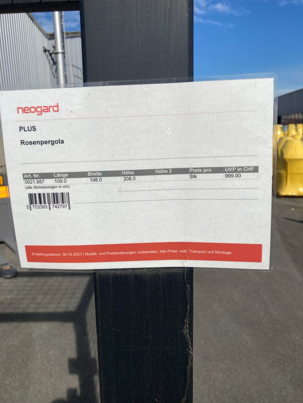 Sonstige Gartendekorationen: Pergola Metall schwarz Breite – Gebraucht aus Gontenschwil von colibri24. 3