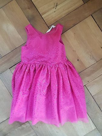 Festkleid pink mit Pailletten, 92