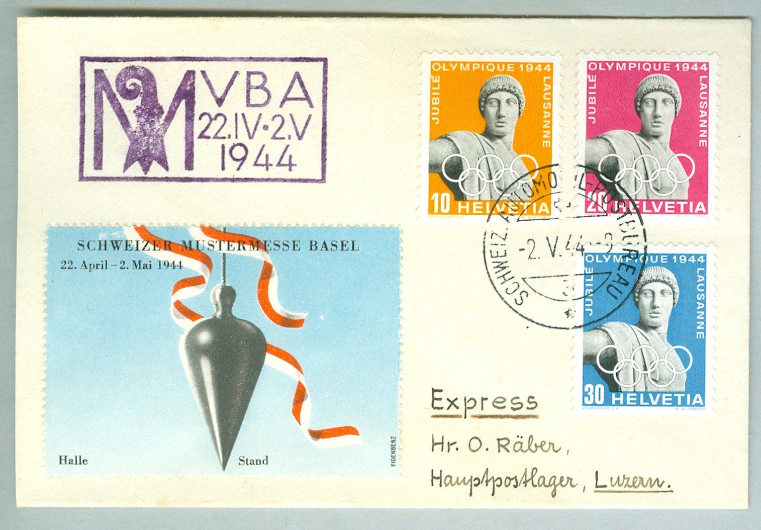 Tutti i francobolli: 1944 Schweiz Bedarfspost – Usato da Zürich venduto da yago-rot