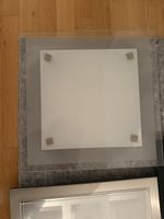 Deckenlampe Glas Edelstahl 40x40cm mit Leuchtmittel