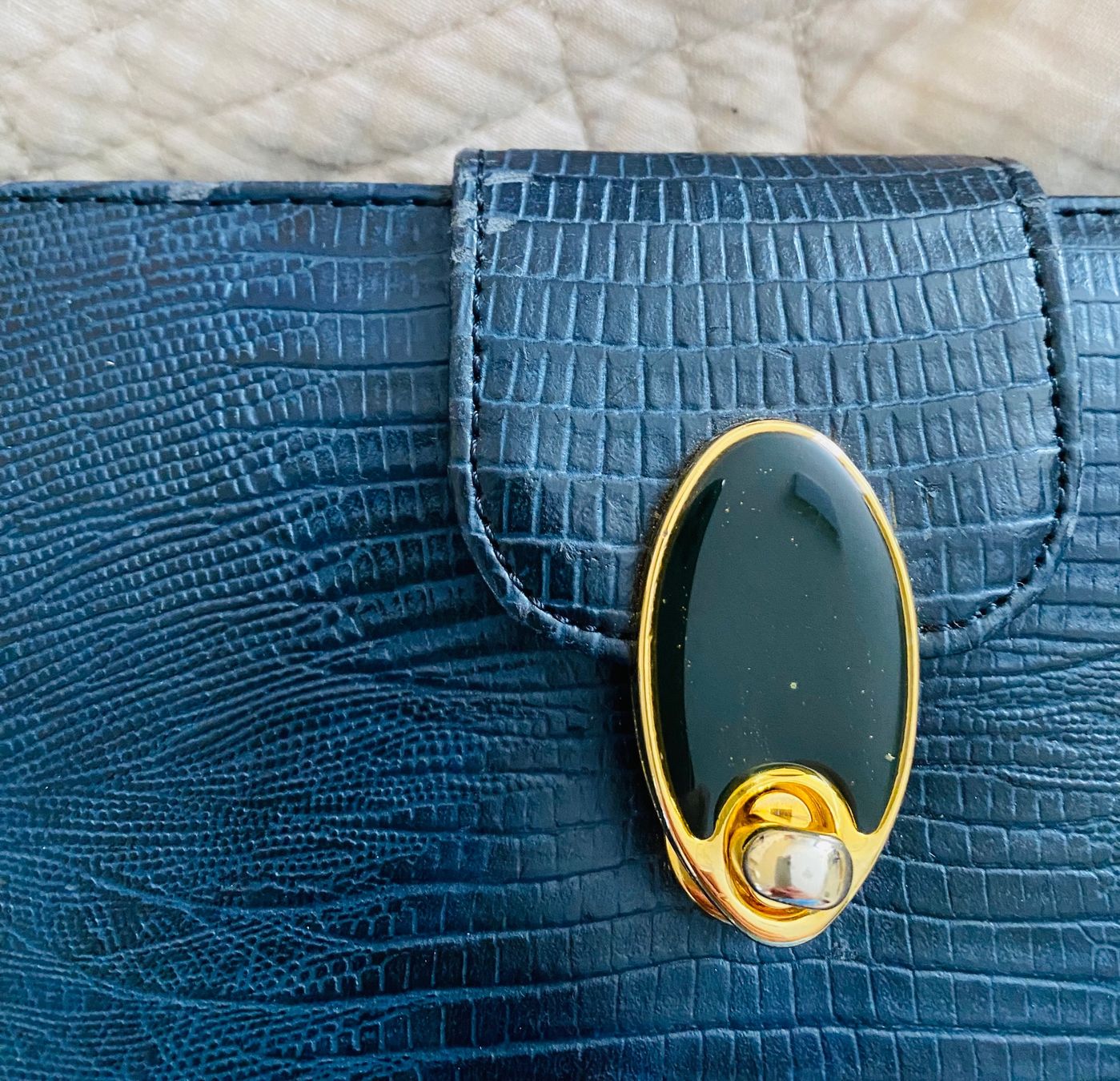 Borse da donna: Pochette en cuir blue marine – Usato da Clarens venduto da Piluka 3