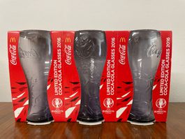 3 x COCA COLA Limited Edition 2016 Glasses "Purple"