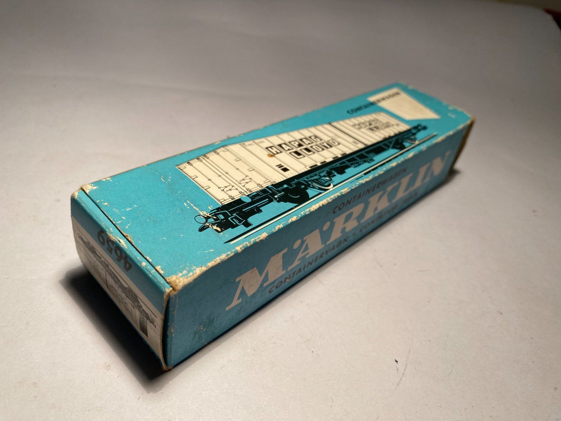 Märklin Modellini di ferrovie: Märklin Containerwagen HAPAG LLOYD, AC Achsen – Usato da Buchrain venduto da Modellbahn11 7