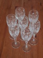 7 edle Kristallglas Römer Weingläser mit Blumenmuster