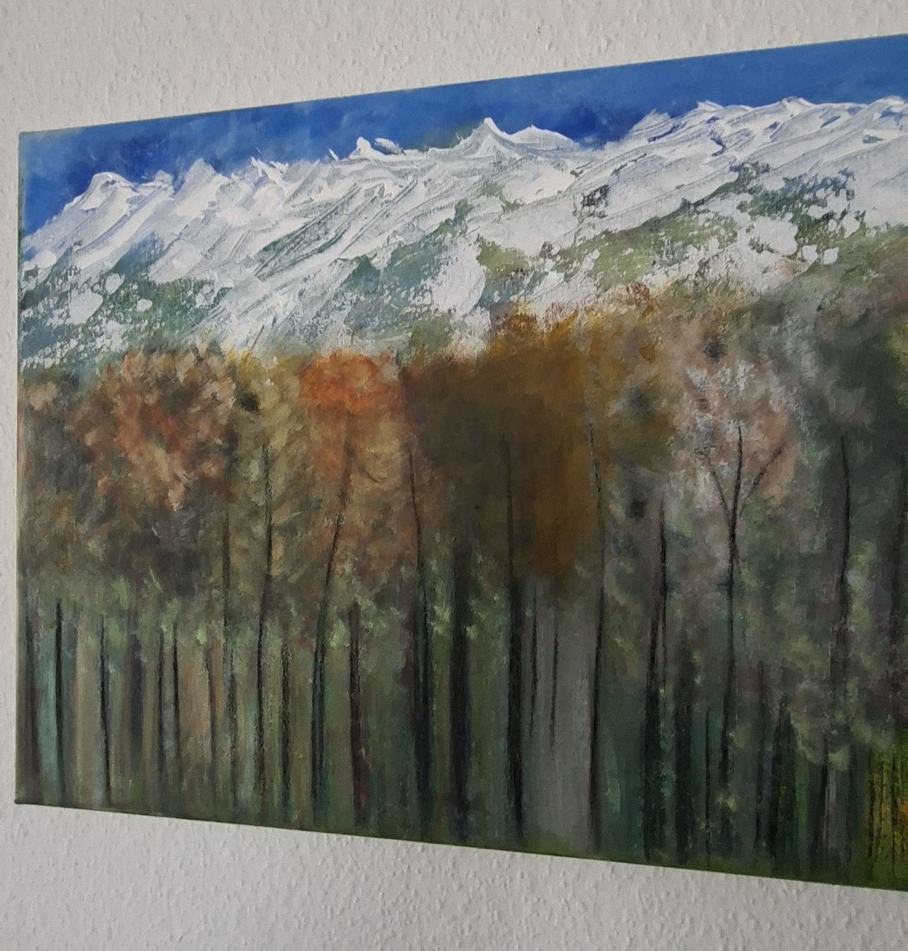 Tableaux: Gemälde " Höhenwald" handmade 40×120 – Neuf (Voir description) à Riehen par Steinbock1970 7