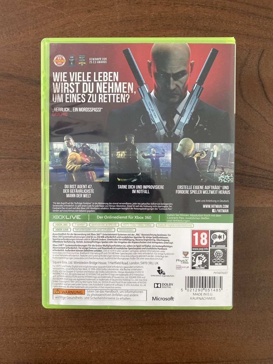 Microsoft Giochi: Hitman Absolution für Xbox 360 – Usato da Thunstetten venduto da Virus_33 2