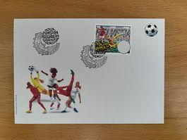 FDC  2025 Fraueneuro mit Fussball separat aufgeklebt