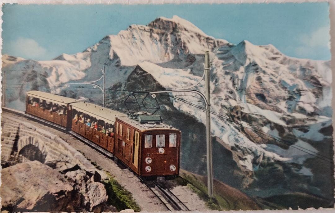 Cartoline postali: Bahn SCHYNIGE PLATTE - mit Jungfrau – Usato da Delémont venduto da Domdom1