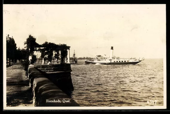 Cartoline postali: AK Rorschach, Quai mit Bodensee-Dampfer – Usato da Berlin venduto da bartko-reher