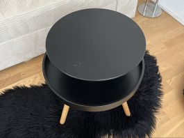 Schwarzer Beistelltisch, 2-stufig