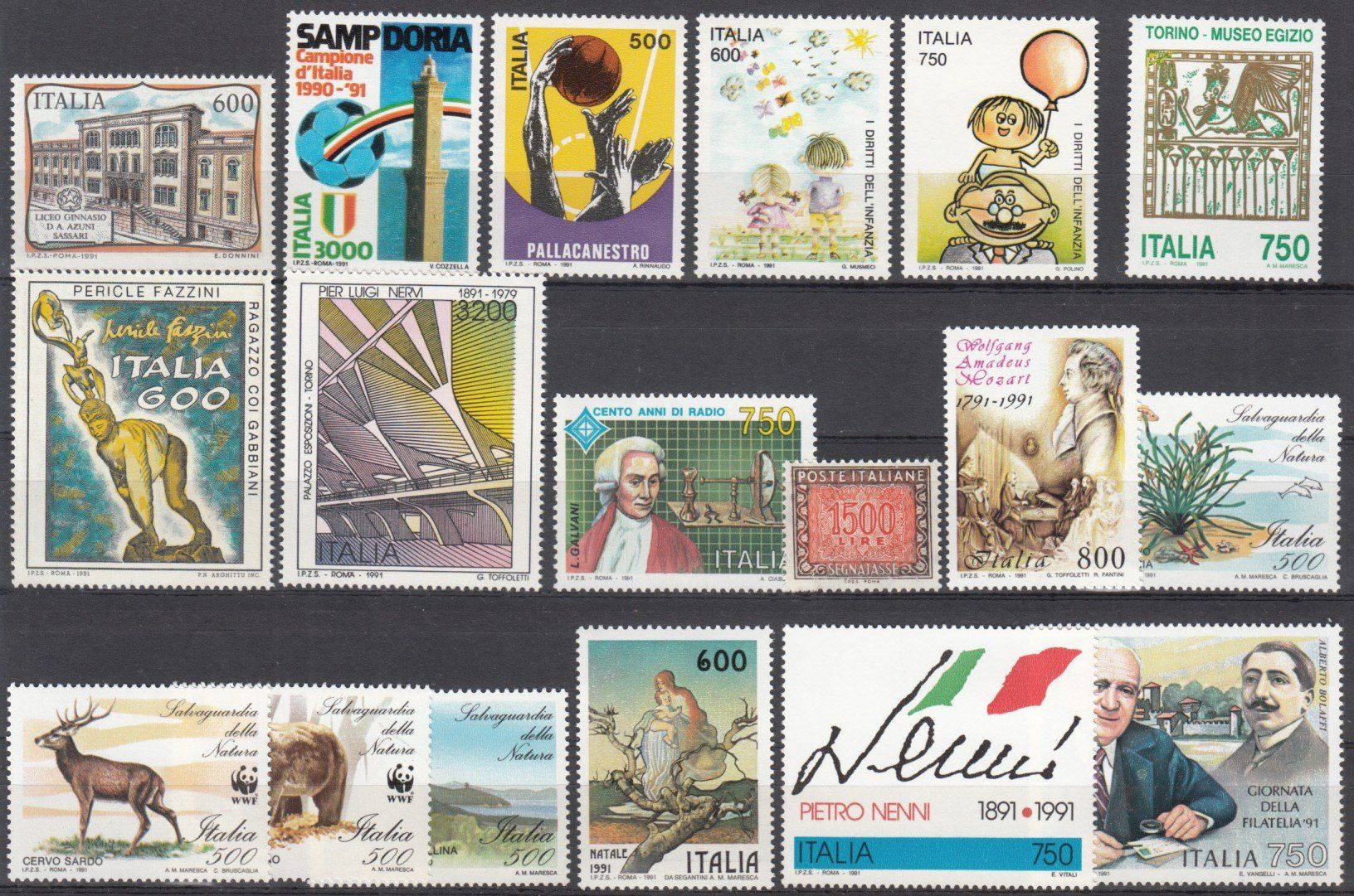 Alle Briefmarken: Italien 1991 postfrisch – Gebraucht aus Bürglen TG von StampGraf 2