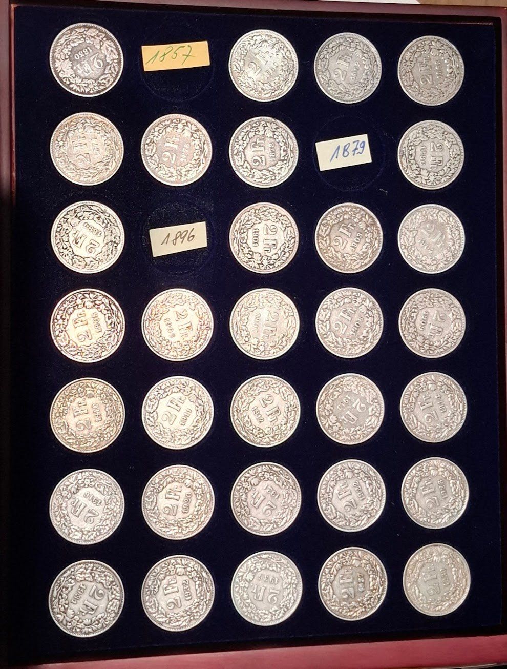 Tutti le monete: CHF___2.00 1850 à 2021 105 pièces – Usato da Fribourg venduto da Kiki020