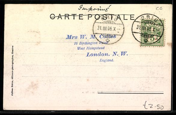 Cartoline postali: AK Sion, Ortsansicht mit Burg, 1906 – Usato da Berlin venduto da bartko-reher 1