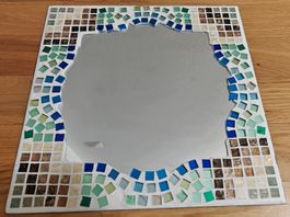 Handgemachter Mosaikspiegel 30 × 30 cm - Unikat