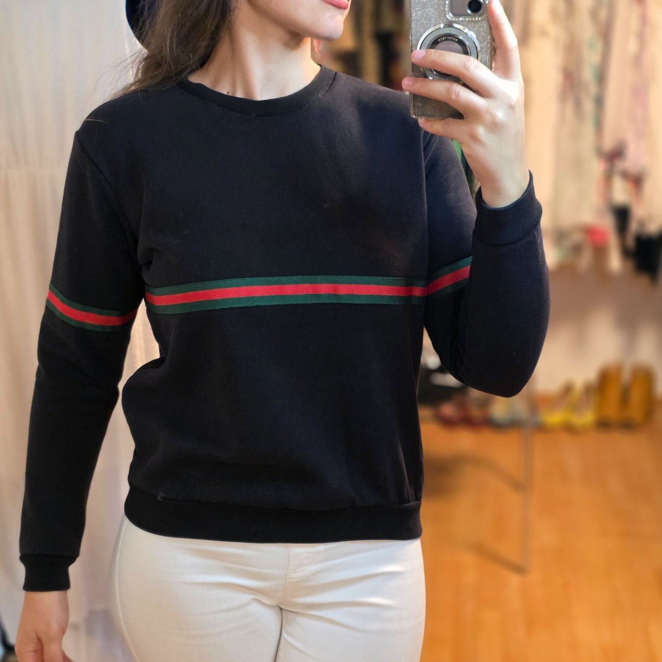 Pullover & Sweatshirts: 🖤 Baumwoll Pullover S/M Streifen Gucci Muster – Gebraucht aus Wald ZH von CapLux