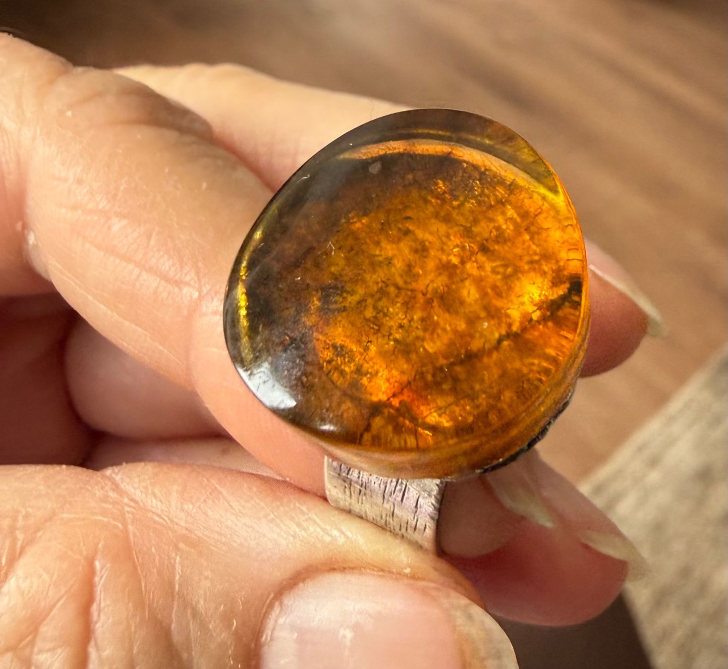 Anelli: Einzigartiger Ring mit grossem Bernstein.💍🧡 – Nuovo e nell'imballaggio originale da Ebikon venduto da elischka 2