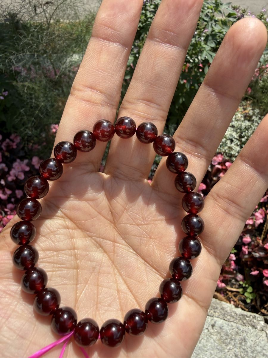 Bracciali & Braccialetti: Echtes Rotes Granat Armband 8mm-Edelstein Schmuck – Nuovo (secondo la descrizione) da Jegenstorf venduto da SteinGlanz 8