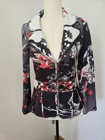 Alberto Makali Strickjacke Blazer M – Schwarz Rot Asia 