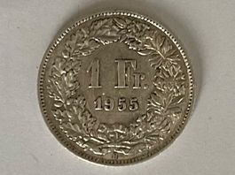 1 Franken 1955 ..Silber..ss+..siehe fotos