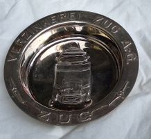Verzinkerei Zug Aschenbecher Schale Metall Vintage sammeln